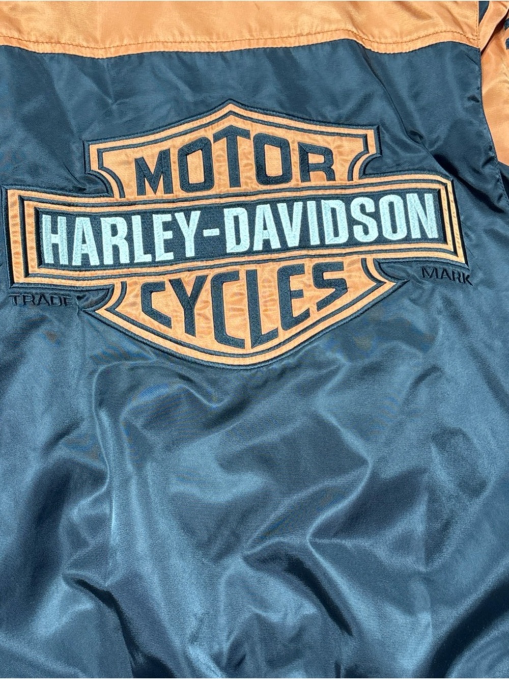 Harley-Davidson Men’s Black and Orange Bomber / Riding  Jacket- Size Small - Picture 3 of 9